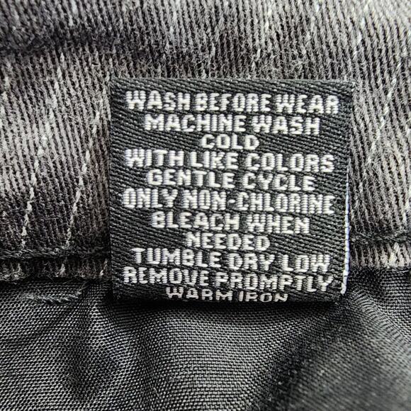 NEW Vanilla Star Jeans Womens 3 Juniors Gray Pin Striped Mid Rise Skinny Ankle - Picture 12 of 16